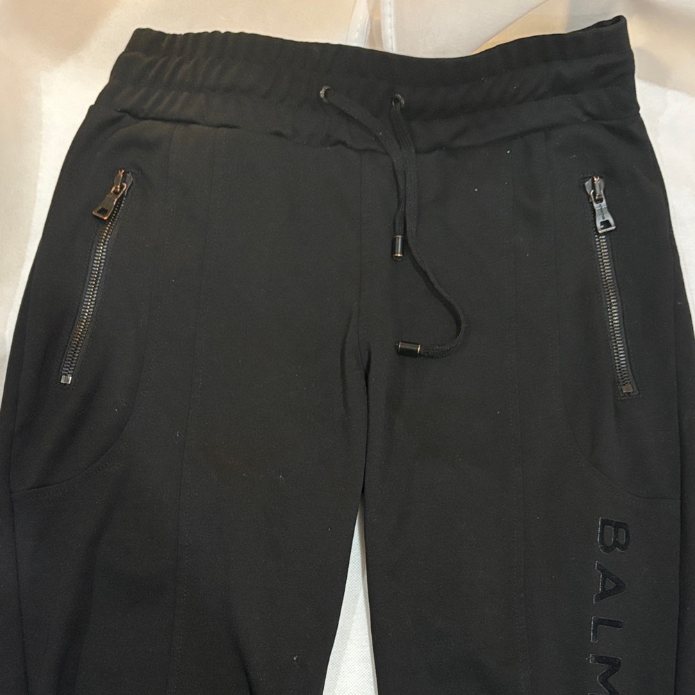 Balmain Black Track Pants with Zipper Details/Authentic/Never worn